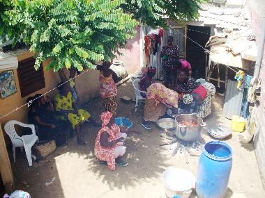 women prepare for Tabaski