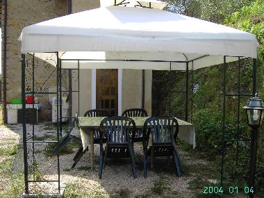 Gazebo behind house