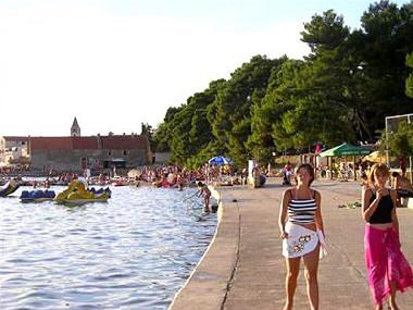 The view from the beach to the center