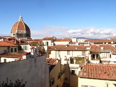 The cupola del Duomo from the window in the entrance of the loft