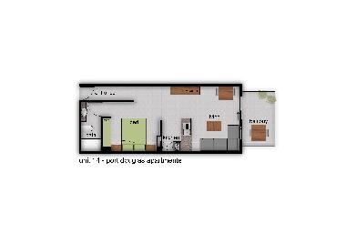 layout of floor plan. Apt 14 ....  Apt 8 is a mirror image 