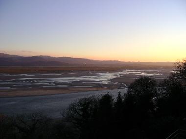 sunset at low water over the estuary