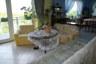 Living room with balcony entrance
