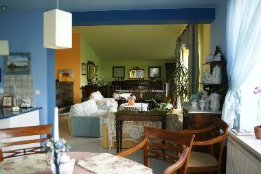 View on the living/dining room from the kitchen