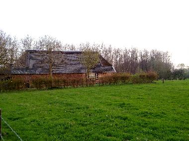 side of the farmhouse