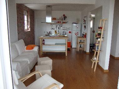 Living room and kitchen area