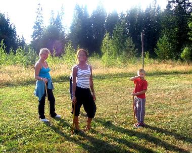 playing games in the garden