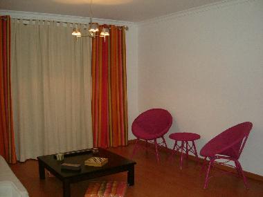 living room with dining table