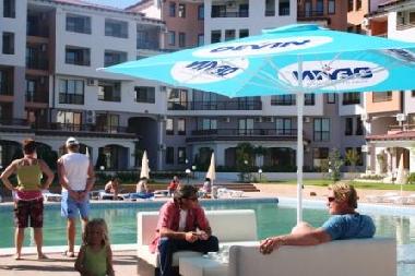 pool bar and apartments complex