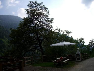 Sitting place in the front of the cottage