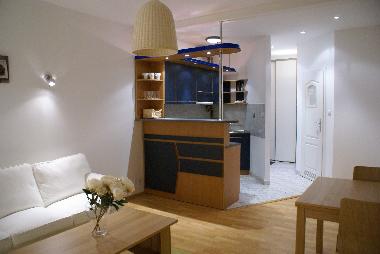 View from living room to the kitchen