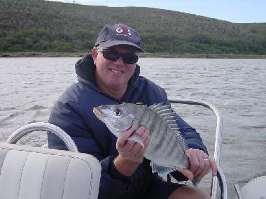 Fishing from the boat in the Breede River