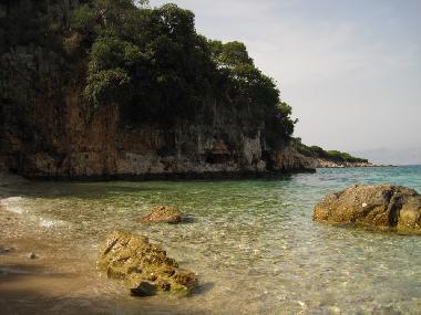 Take a pedal boat to a beautiful lonesome island