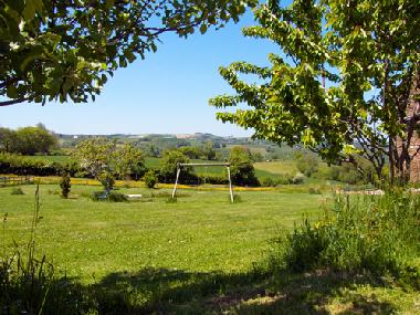 Garden and view with swings