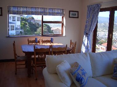 The dining room and sitting room