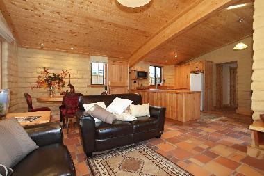 All floors throughout are solar heated tiles
