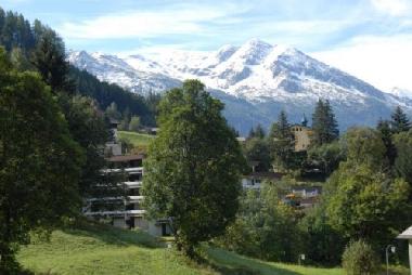 view from window to the Alps