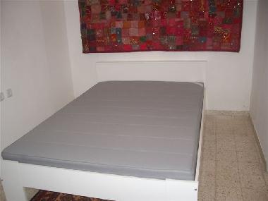 Queen bedroom has closet with mirror