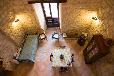 The living area of the studio apartment