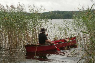 Lake Rummen with canoe