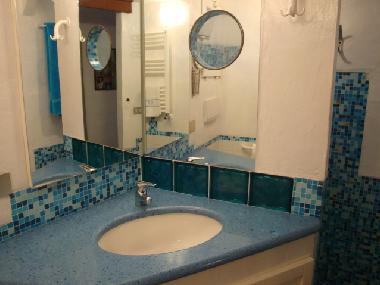blue bathroom