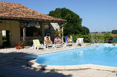 Relax by the pool- with great views over open countryside