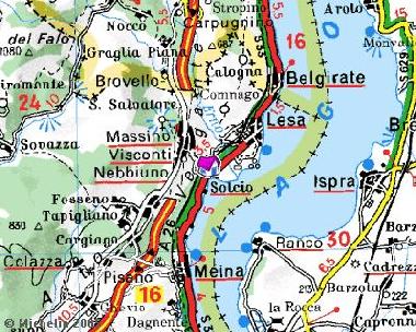 Lesa_Il porticciolo. Siamo a 10 min di auto da Arona e Stresa e a 60 km da Milano. Campi da Golf nel