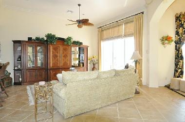 living room with entertainment center