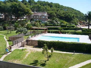 view from the apartment of the swimming pool