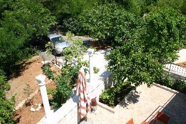 View from the balcony on the parking