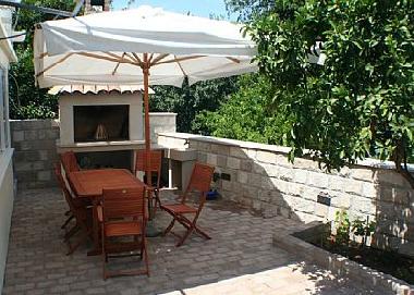 Terrace with garden furniture