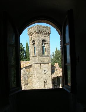 The Romanesque Church of Luco from the window