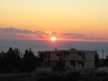 View from villa at sunset