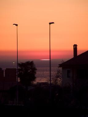 Sea sunset view from the terrace