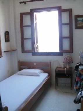 bedroom #2, single bed but can add a second one. Window view in next picture.