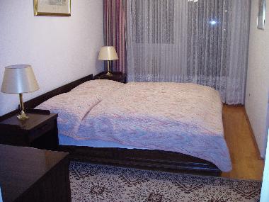 Bedroom with two beds.