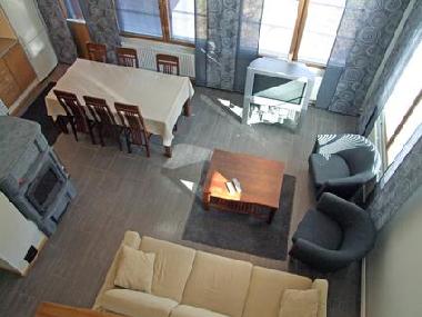 Dining area and living room from the loft
