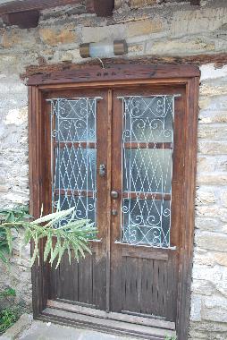 Central entrance, traditional old door