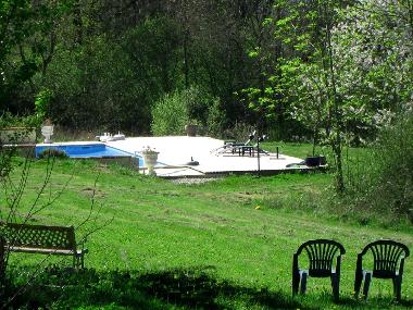 View of the pool from the Gite