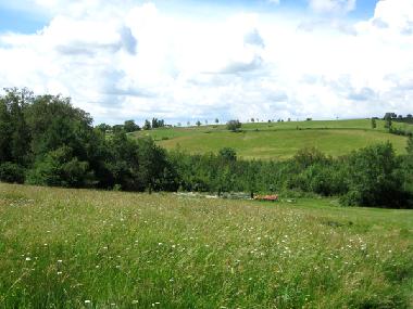 One of the fields with views over the pool, woods and hills