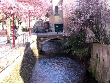 The moat which encircles Pamiers town