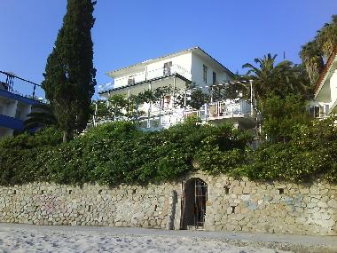 Facade from the public  beach  below