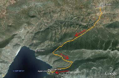 The road from Kaparelli to Agios Vasileios