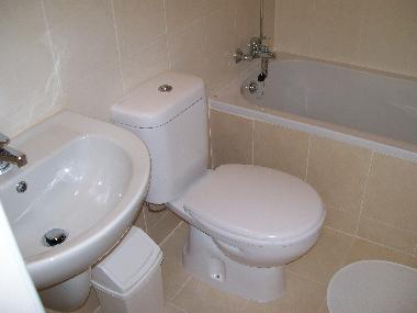 Modern Bathroom with shower over bath