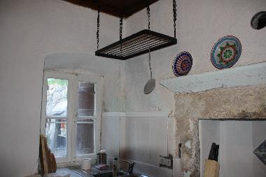 Kitchen with view to back yard