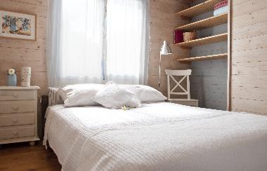 Sea cabin's double bedroom downstairs