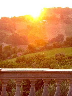 Magliano Sabino, Localita' Grancino, the terrace and the sunset
