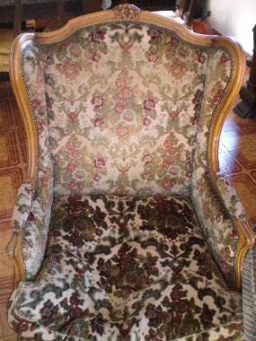 the armchair in the upper living room