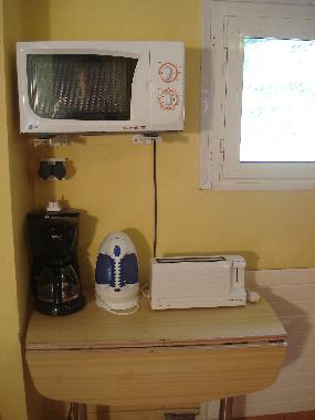 Microwave, coffe machine, toaster and kettle