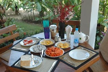 Breakfast with many fruits